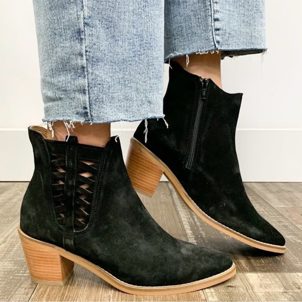 Paul Green Vienna Black Suede Chelsea Boots size 7.5